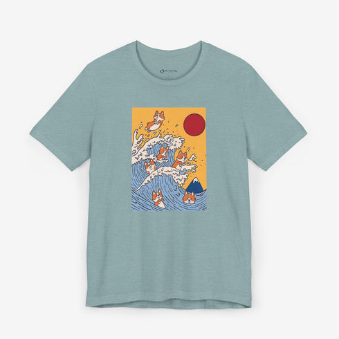 Funny Corgi Shirt for Women - Japanese Art Corgi Lover Tee